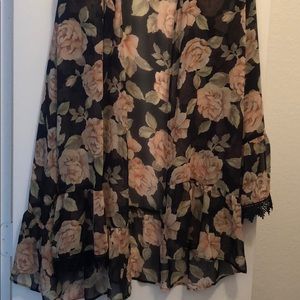 Wrangler blue and floral coverup